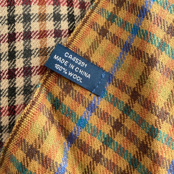 Set of 3 Men’s Lightweight 100% Wool Scarves - Picture 2 of 2